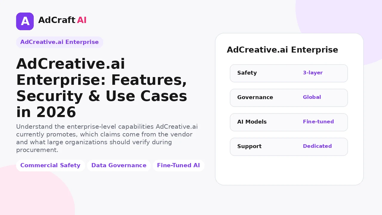 AdCreative.ai Enterprise features security and use cases