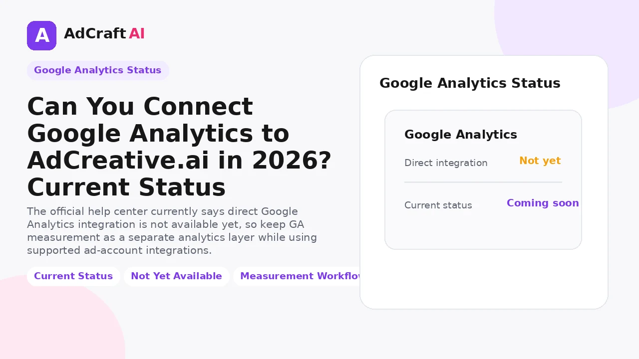 AdCreative.ai Google Analytics integration status