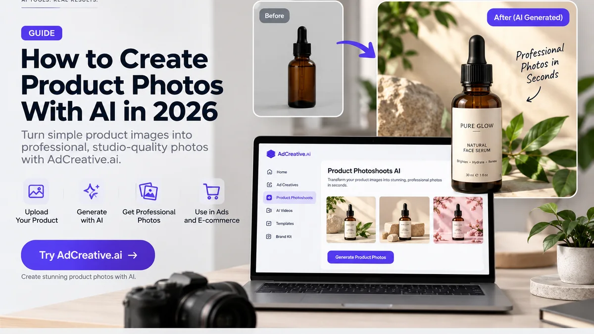Workflow for creating product photos with AI from source image to final ecommerce visual