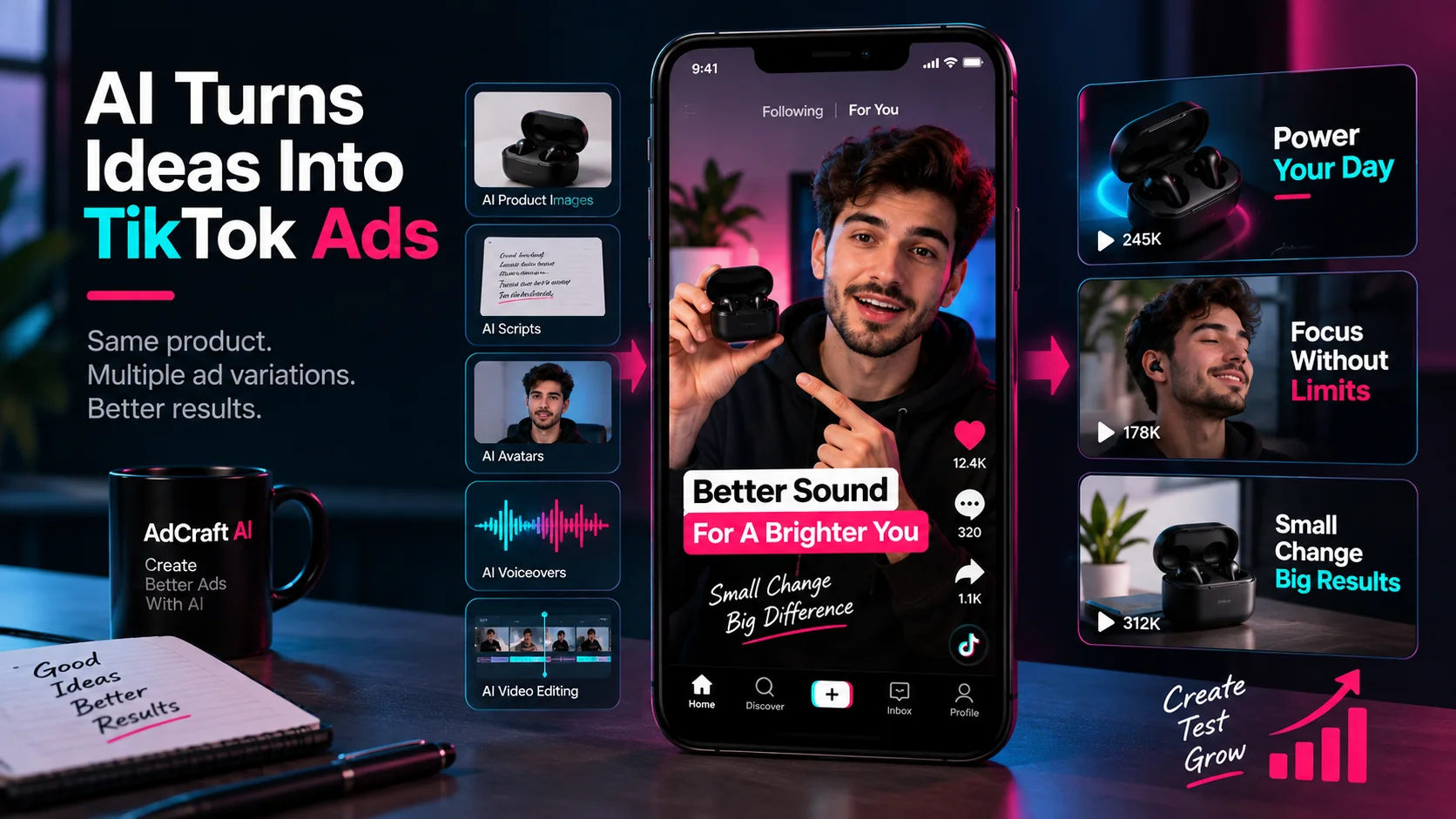 Example of an AI assisted TikTok advertising creative