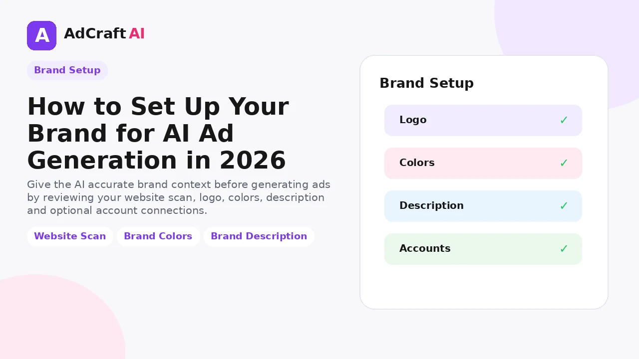 How to set up your brand for AI ad generation